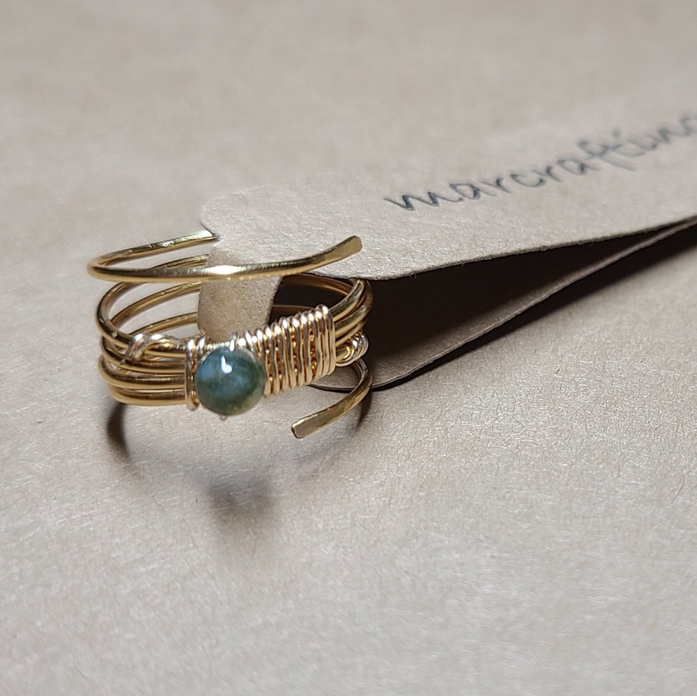 Handmade Ring with Jasper Plus Size Friendly (custom size upon request)